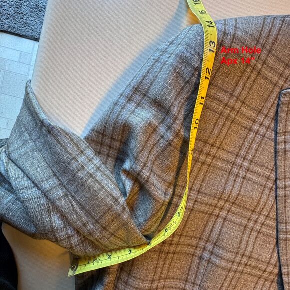 VTG Ralph Ralph Lauren Classic Sport Mens Sz 52R Brown Plaid Wool Blend Blazer - Picture 10 of 16